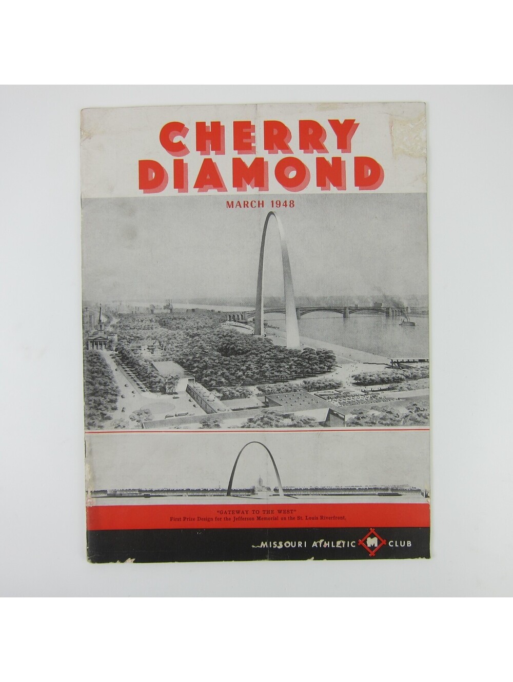 Missouri Athletic Club Cherry Diamond Magazine Gateway Arch March 1948 Vintage